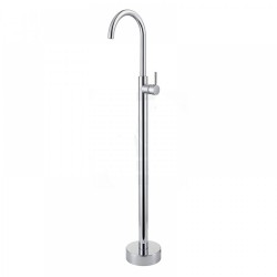 Round Chrome Solid Brass Freestanding Bath Spout with Mixer Floor Mounted Round Chrome Solid Brass Freestanding Bath Spout with Mixer Floor Mounted
